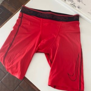 Men’s Nike Pro biker shorts.  Red size medium